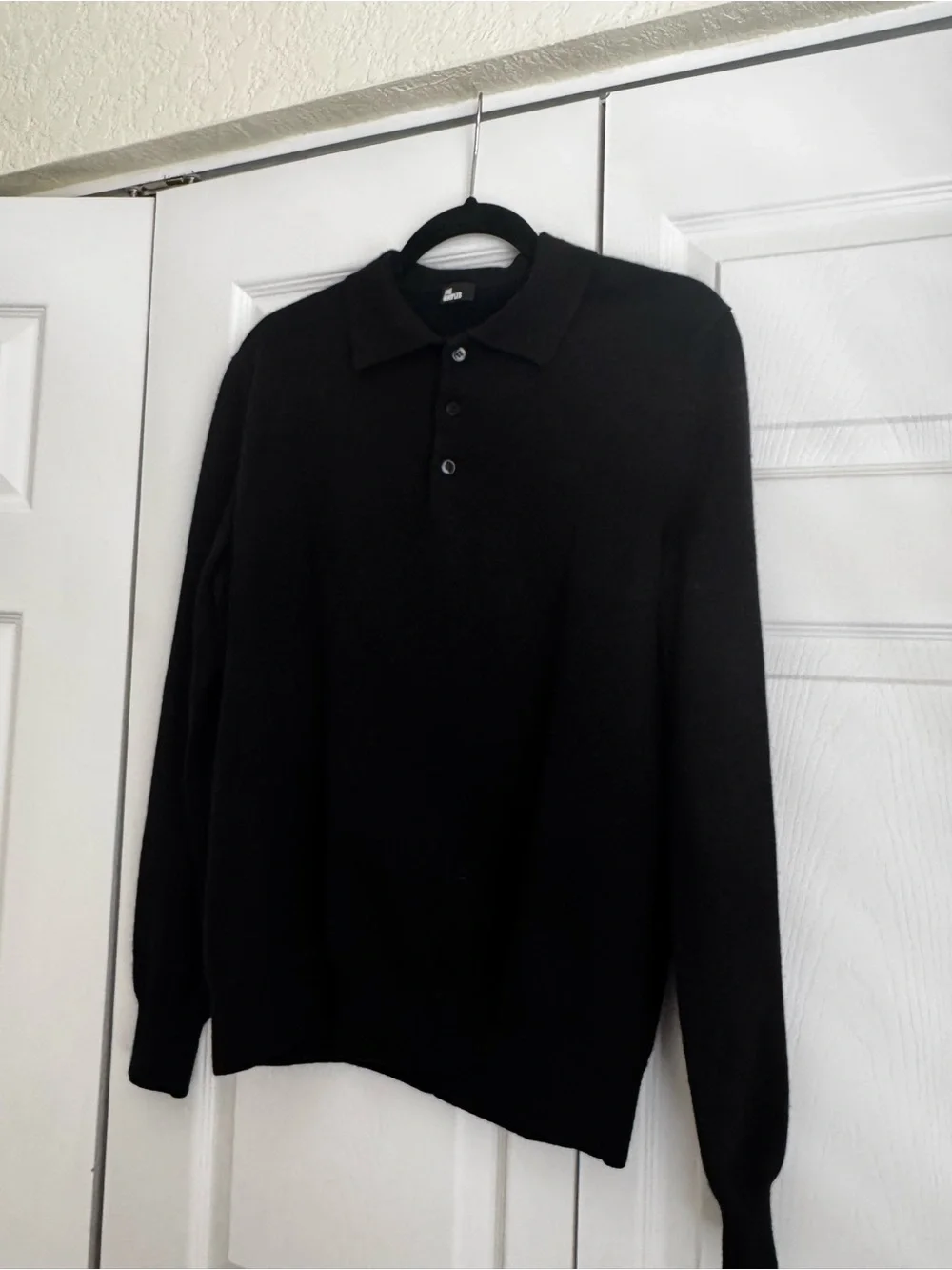 The Kooples Black V-Neck Polo Sweater